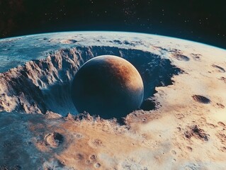 Wall Mural - ringed planet with central void