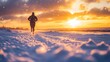 © Berkah - Runner Silhouetted Against A Vibrant Winter Sunset