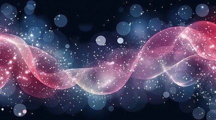 Wall Mural - Abstract Pink and Blue Wave with Sparkling Lights