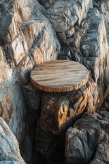 Wall Mural - Wooden Table on Rock Pile