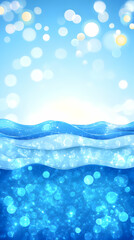 Wall Mural - Blue Water Bokeh Illustration Background