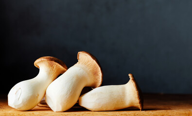 Wall Mural - mushrooms on a wooden table