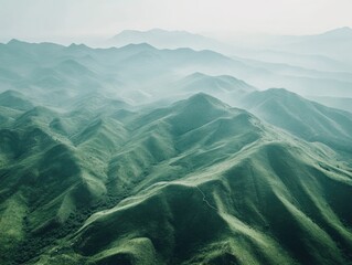 Sticker - Mountain Range from Plane View