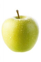 Wall Mural - Green apple with water droplets