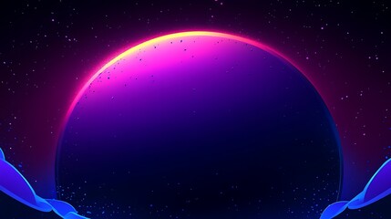 Wall Mural - Abstract Cosmic Sphere Neon Glow Space Art