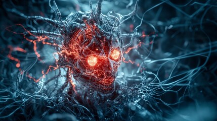 Leinwandbilder - Exploring cybernetic tissue and biomechanical innovations in a futuristic sci-fi laboratory a digital art perspective