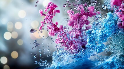 Aufkleber - Dynamic matter transformation in aquatic scene abstract photography vibrant colors artistic environment close-up view