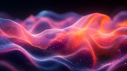 Wall Mural - Abstract Colorful Waves Of Sparkling Particles