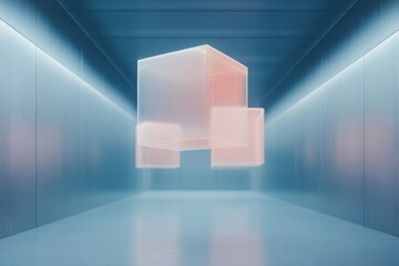 Aufkleber - Futuristic Holographic Screens in Minimalist Office Space Cutting-Edge Digital Transformation and Smart Work Environments for Tech-Driven Business Success