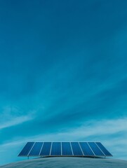 Poster - Contemporary Eco Dwelling Solar Panels on Minimalist Roof for Renewable Energy - Sustainable Architecture and Modern Environmental Solutions