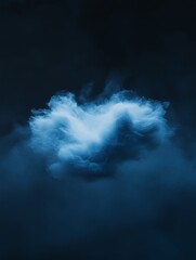 Fototapete - Celestial AI Breakthrough Ethereal Blue and White Smoke Display for Innovative Healthcare and Scientific Advancements in Digital Medicine Visualization