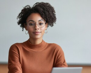 Poster - Inclusive Tech Education African American Woman Leading Coding Class with Teens and Laptops - Empowering Future Developers in Diverse Corporate Training Initiatives