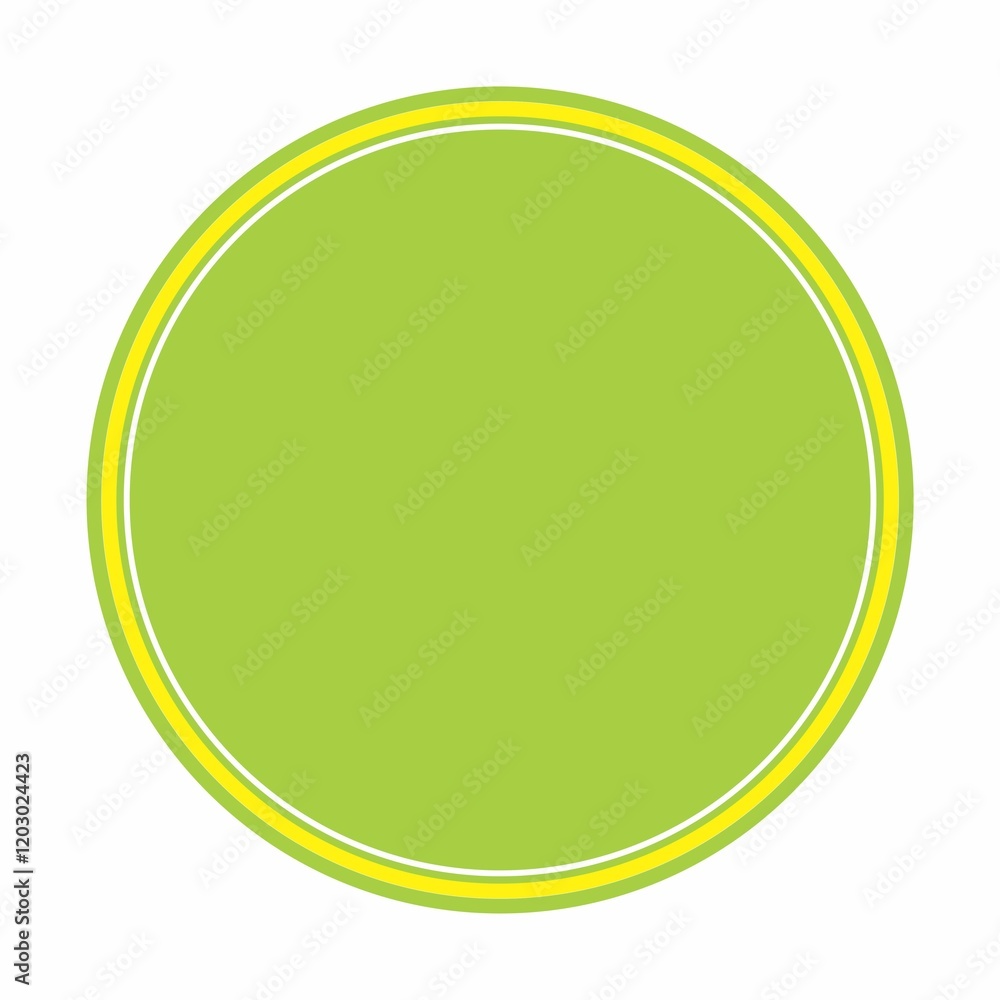 Green circle frame with two lines