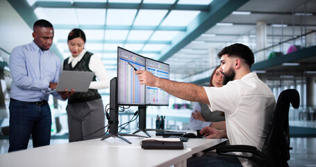 Poster - People Working With Spreadsheet Data