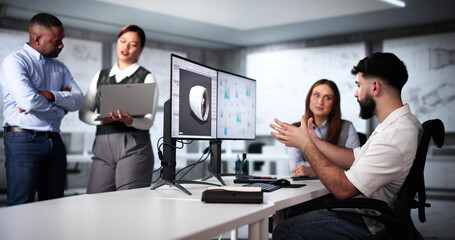 Leinwandbilder - Group Of People Using 3D Design Software