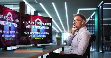 Aufkleber - Ransomware Malware Cyber Attack