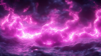 Wall Mural - Pink Energy Flows Across Dark Surface