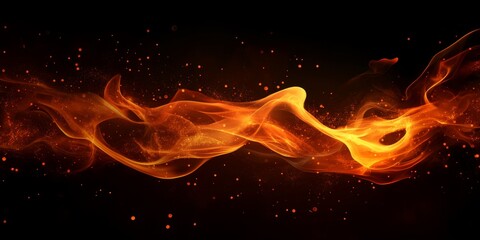 Aufkleber - Vibrant fire flames dancing against a dark background, showcasing the dynamic beauty of fire flames in various forms and movements, capturing the essence of fire flames in a striking visual.