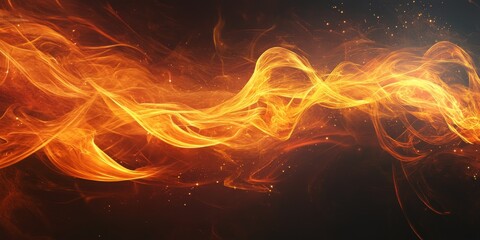 Aufkleber - Vibrant fire flames dancing against a dark background, showcasing the dynamic beauty of fire flames in various forms and movements, capturing the essence of fire flames in a striking visual.