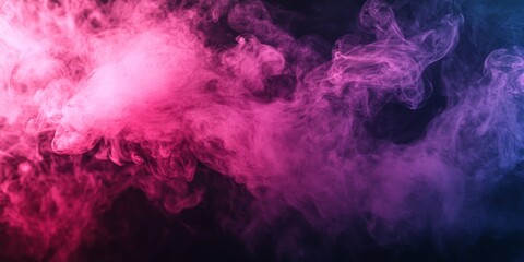 Fototapete - Abstract pink smoke creates an intriguing atmosphere against a dark background, enhancing the visual impact of abstract art with the vibrant hues of pink smoke.