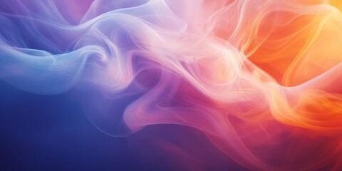 Poster - Vibrant, colorful smoke twists and dances against a uniform backdrop, creating a stunning visual of swirling hues on a consistent surface.