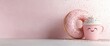 © ferri - Pink Donut and Whipped Cream Cup on Glitter Background