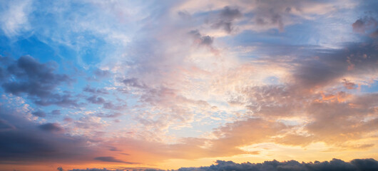 Wall Mural - panorama of sky background during sunset