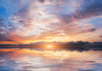 Wall Mural - panorama of sky background during sunset.