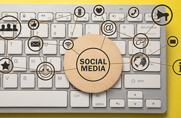 Wall Mural - social media concept. business. internet. technology