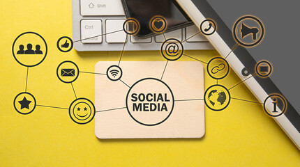 Wall Mural - social media concept. business. internet. technology