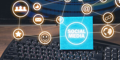 Wall Mural - social media concept. business. internet. technology