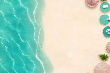 Wall Mural - Summer Beach 3D Illustration