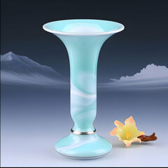 Wall Mural - Elegant Teal Vase Illustration