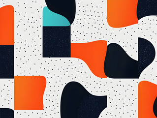 Wall Mural - Abstract Orange Black Teal Illustration