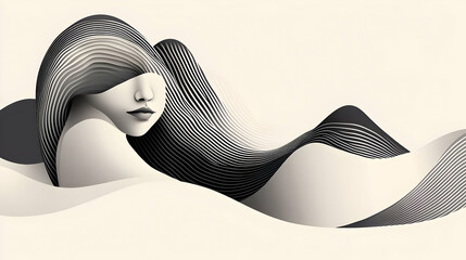 Wall Mural - Abstract Illustration of Woman's Hair