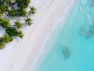 Wall Mural - Aerial View Tropical Beach Paradise