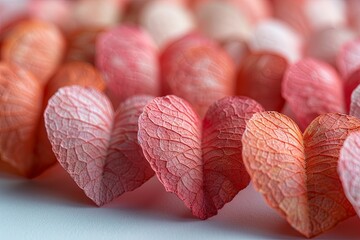 Wall Mural - Delicate Pink Heart Petals in Romantic Arrangement