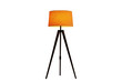 © zain - Stylish orange lampshade on a modern tripod floor lamp in a minimalist living space