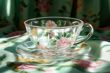 Wall Mural - Empty Glass Tea Cup