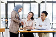 © David - Financial Advisor discussion group Business team working planning strategy and brainstorming, colleagues thinking concept.