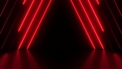 Bright neon red laser beams abstract 3d motion background