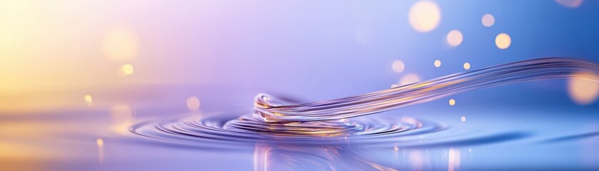 Wall Mural - mesmerizing macro, a single water droplet in sharp focus against blurred background