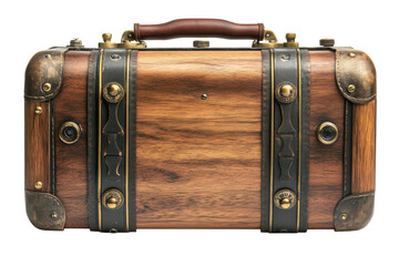 Vintage wooden suitcase with metal accents showcases classic craftsmanship from a bygone era