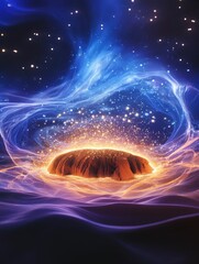 Wall Mural - a mesmerizing cosmic scene featuring swirling colors, a luminous center, and twinkling stars, evokin