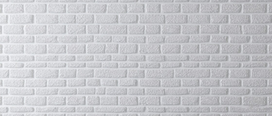 Wall Mural - White brick wall texture background for stone tile block painted in grey light color wallpaper modern interior and exterior and backdrop design