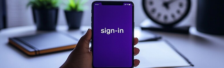 Hand holding smartphone displaying 