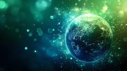 Wall Mural - earth glow: a vibrant, celestial digital painting