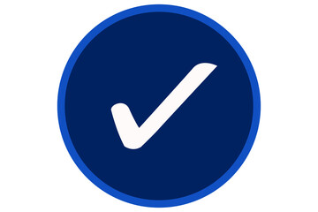 Wall Mural - white blue check mark icon