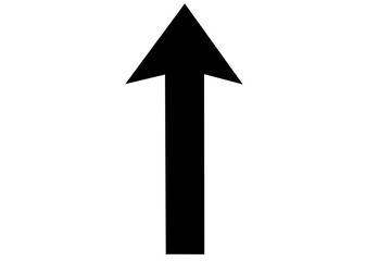 straight black arrow graph up ward direction over transparent background. flat style tick icon for w