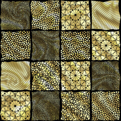 Aufkleber - Bright abstract mosaic seamless pattern. Vector background. Endless texture. Ceramic tile fragments.